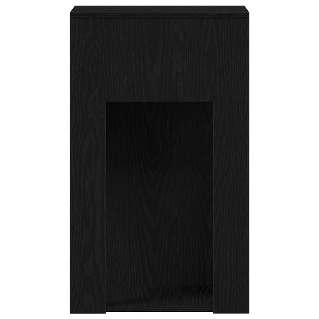 PC tower stand with drawer, black, 30x44x74 cm