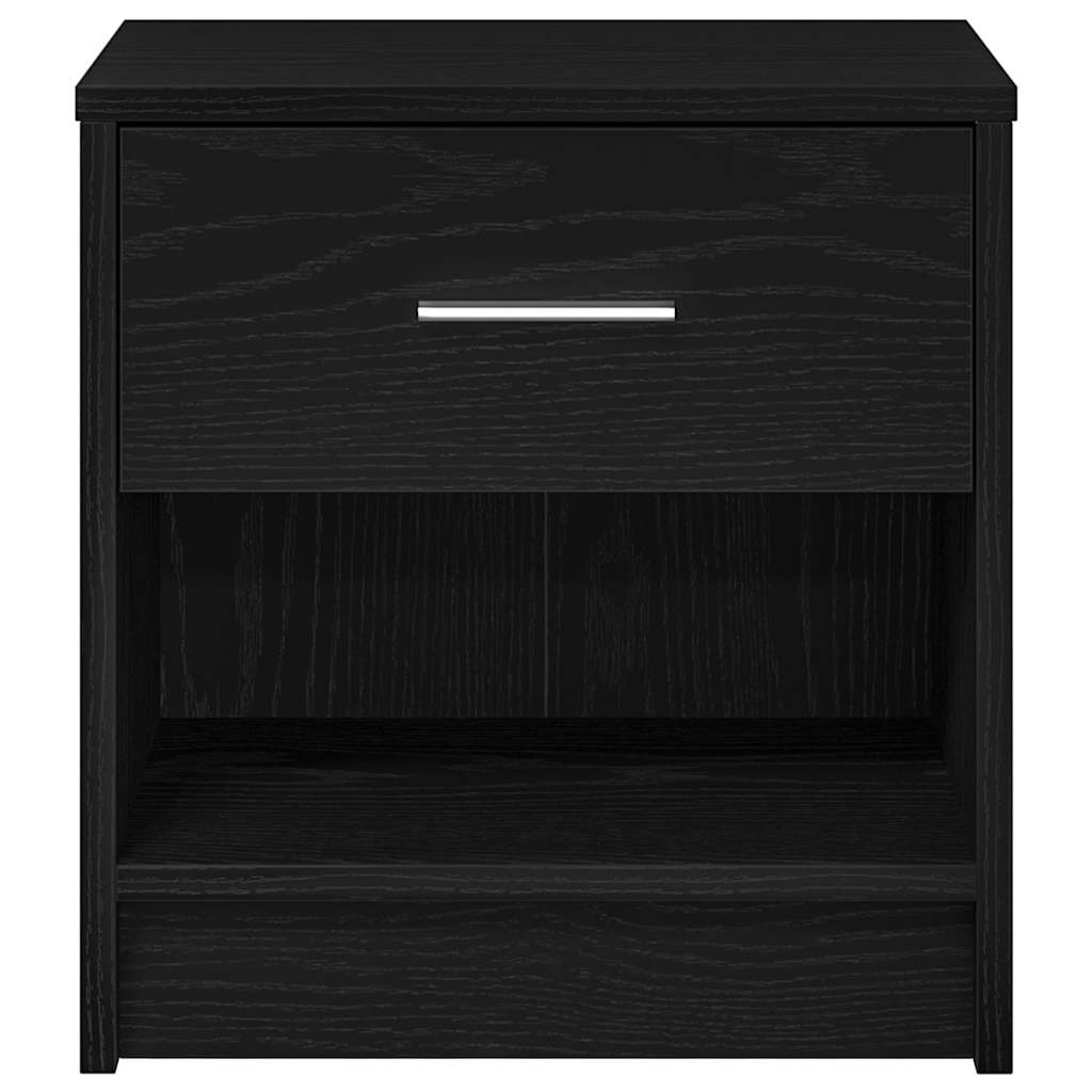 Bedside table with drawer, black, 39x28x41cm