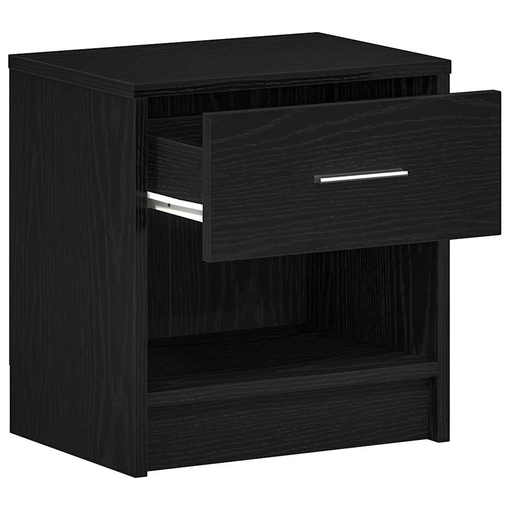 Bedside table with drawer, black, 39x28x41cm