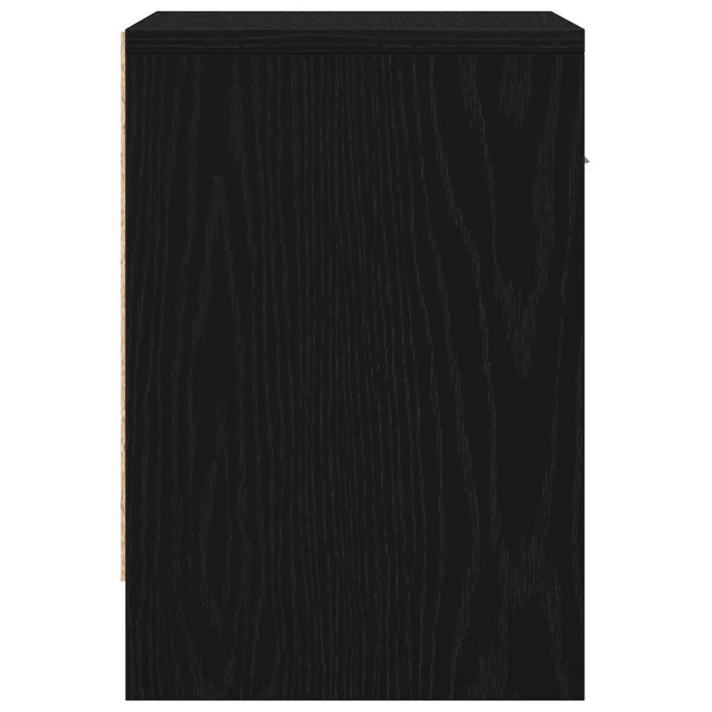 Bedside table with drawer, black, 39x28x41cm