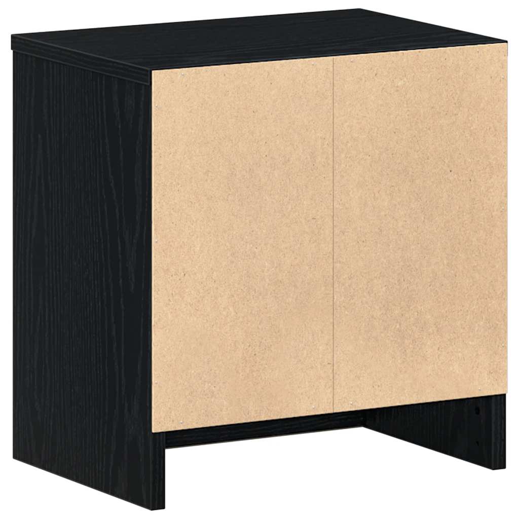 Bedside table with drawer, black, 39x28x41cm