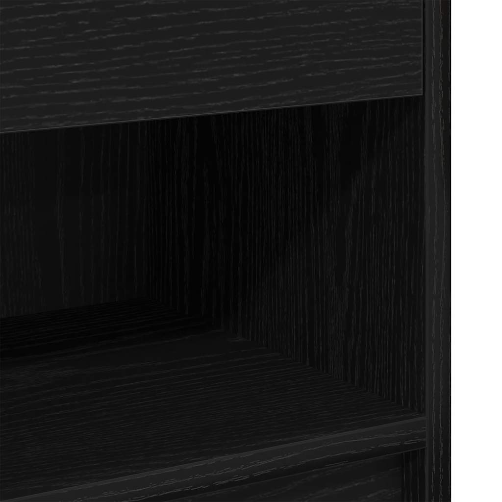 Bedside table with drawer, black, 39x28x41cm