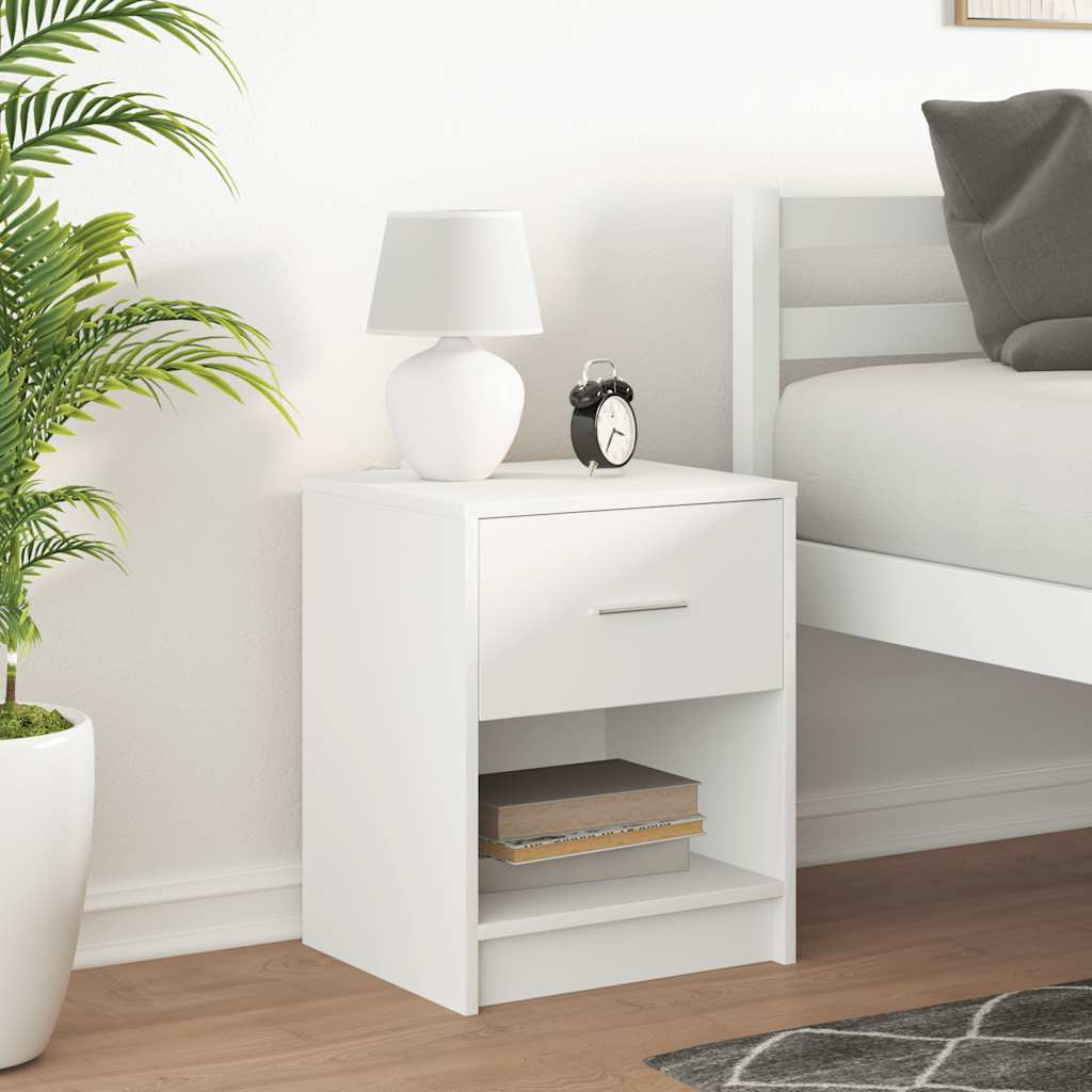 Bedside cabinet with drawer, white, 40x34x50cm