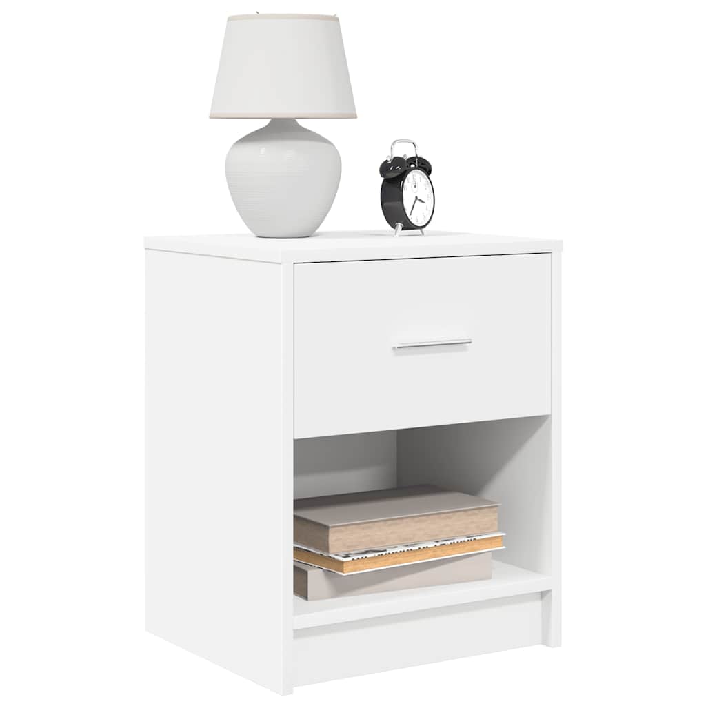 Bedside cabinet with drawer, white, 40x34x50cm