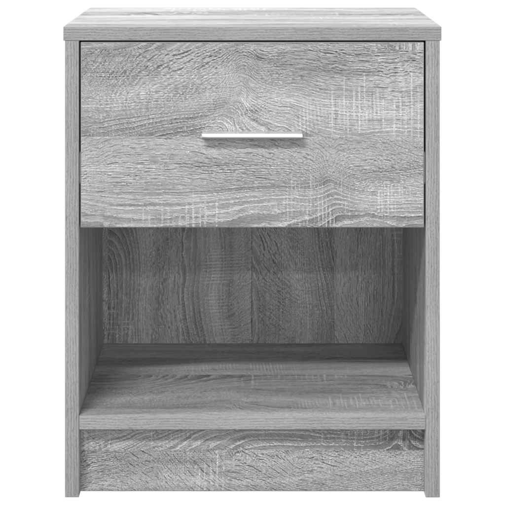 Bedside tables with drawer, 2 pcs., grey, 40x34x50cm