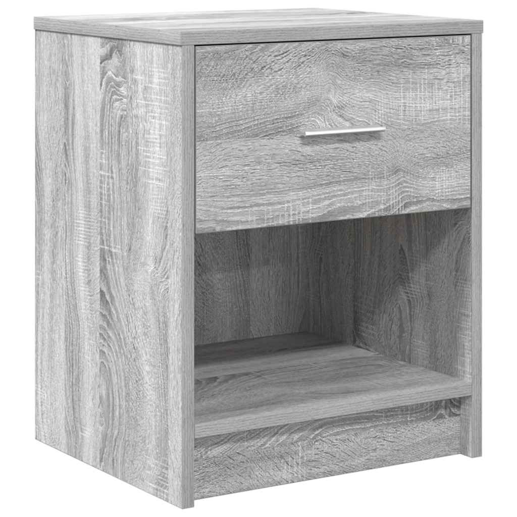 Bedside tables with drawer, 2 pcs., grey, 40x34x50cm