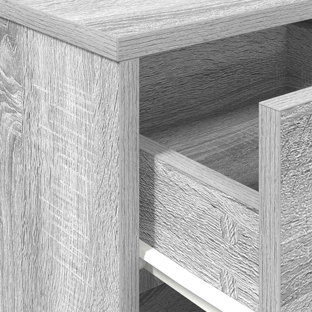 Bedside tables with drawer, 2 pcs., grey, 40x34x50cm