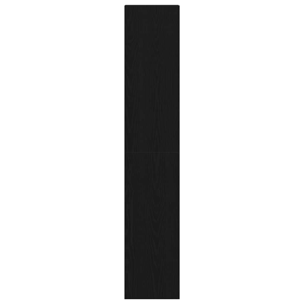 Bookcases, 2 pcs, stackable, black, 30x30x80cm, wood