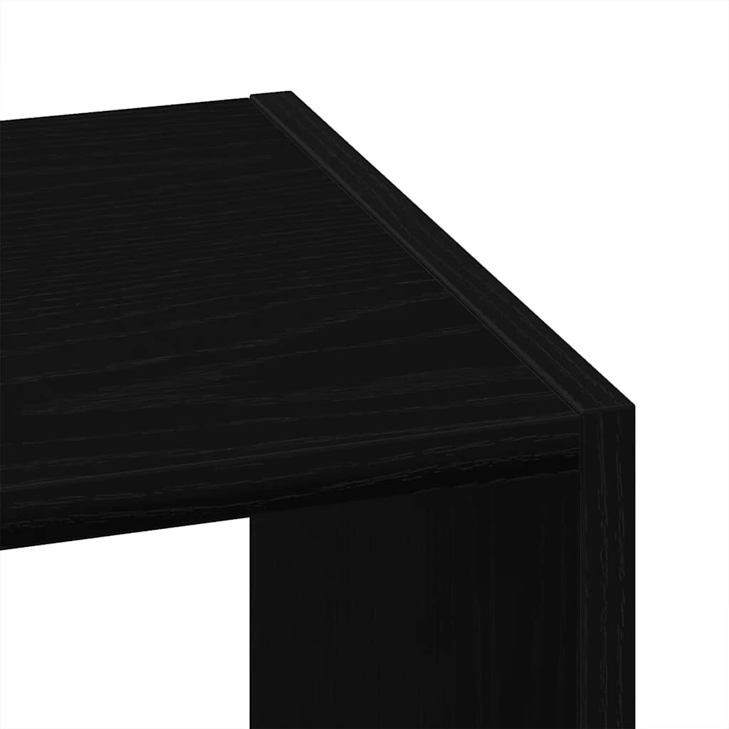 Bookcases, 2 pcs, stackable, black, 30x30x80cm, wood