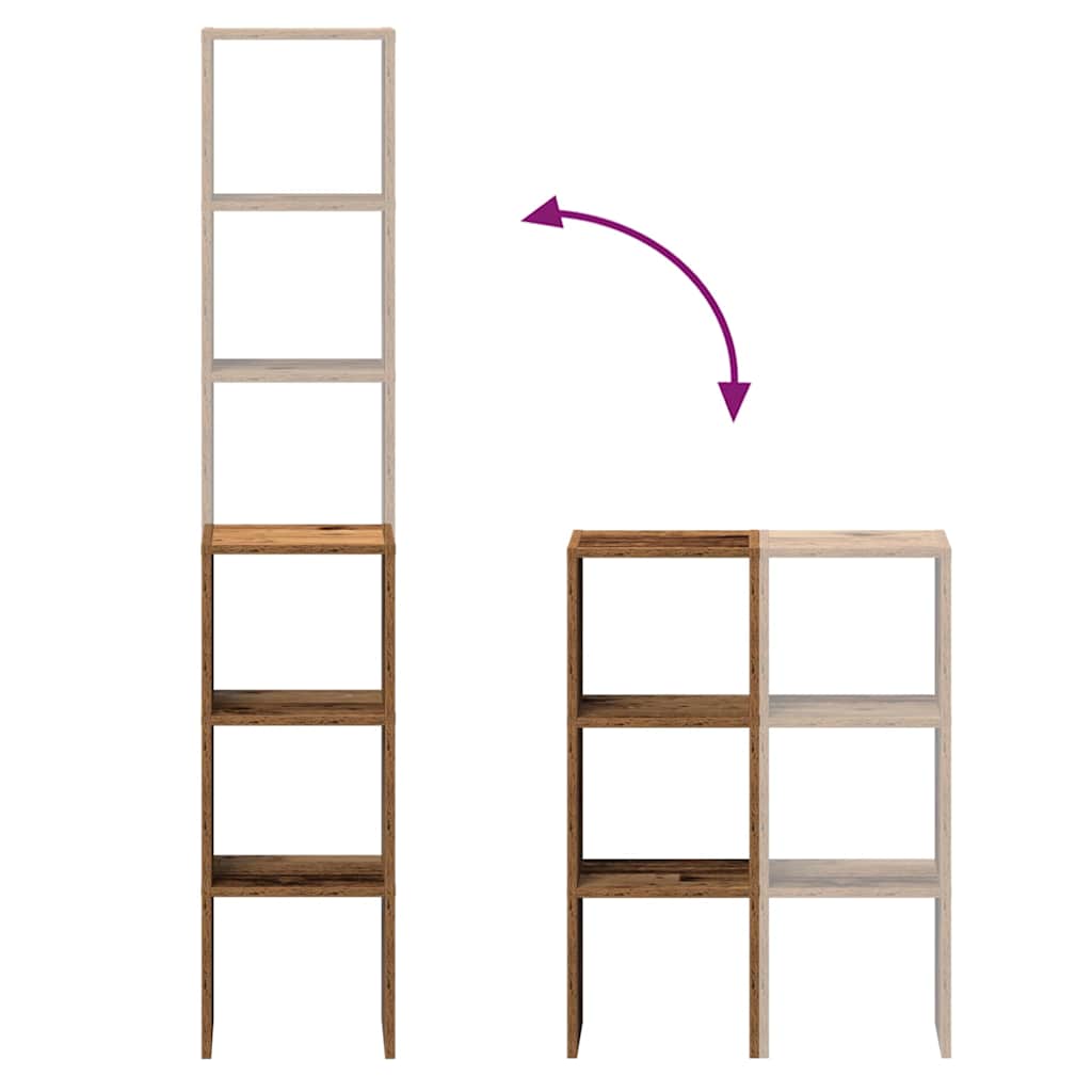 Bookcases, 2 pcs., stackable, wooden, 30x30x80cm, wood
