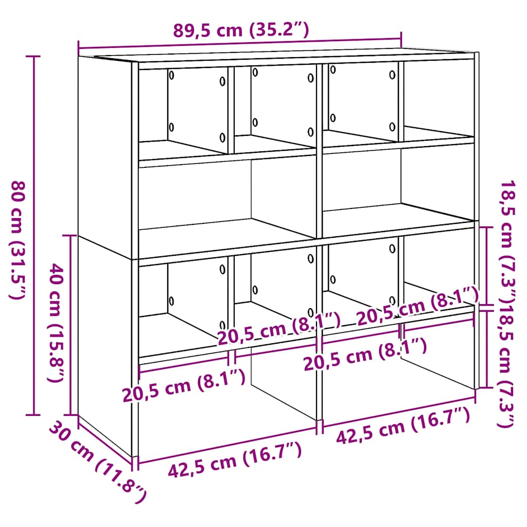 Shoe Racks, 2 pcs., Stackable, Smokey, 89.5x30x40cm