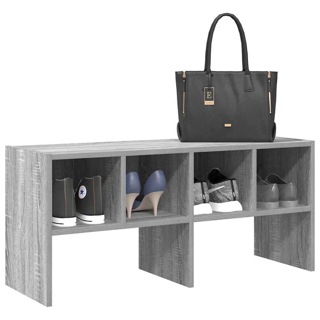 Shoe rack, stackable, grey, 89.5x30x40cm