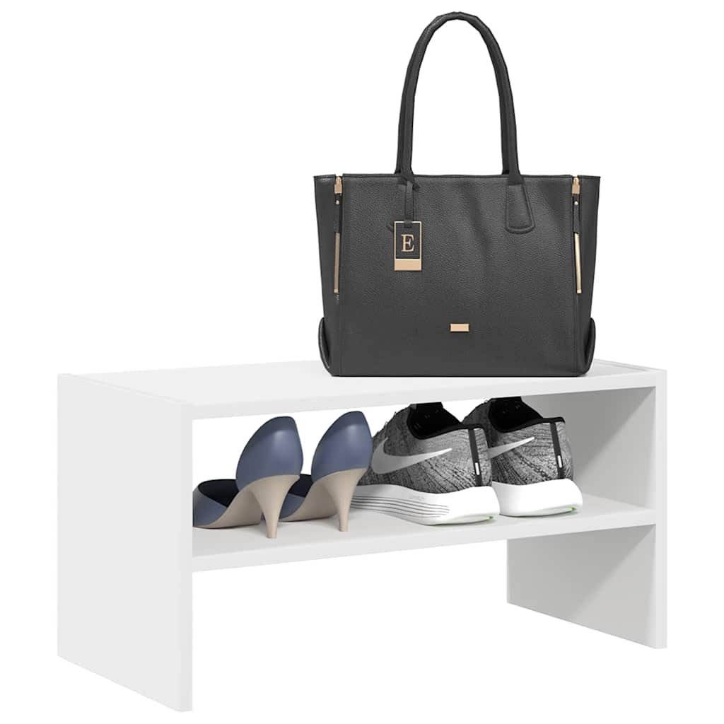 Shoe rack, stackable, white, 60x30x30.5cm
