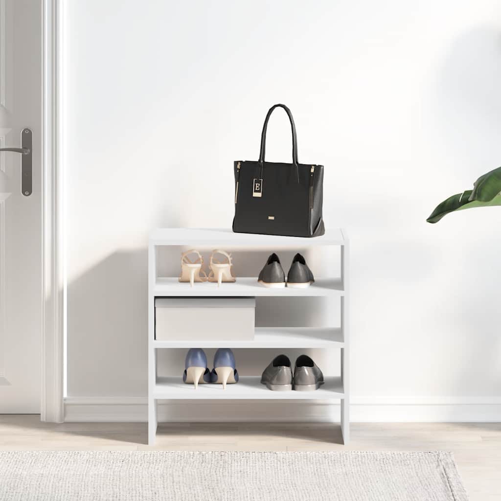 Shoe racks, 2 pcs, stackable, white, 60x30x30.5cm