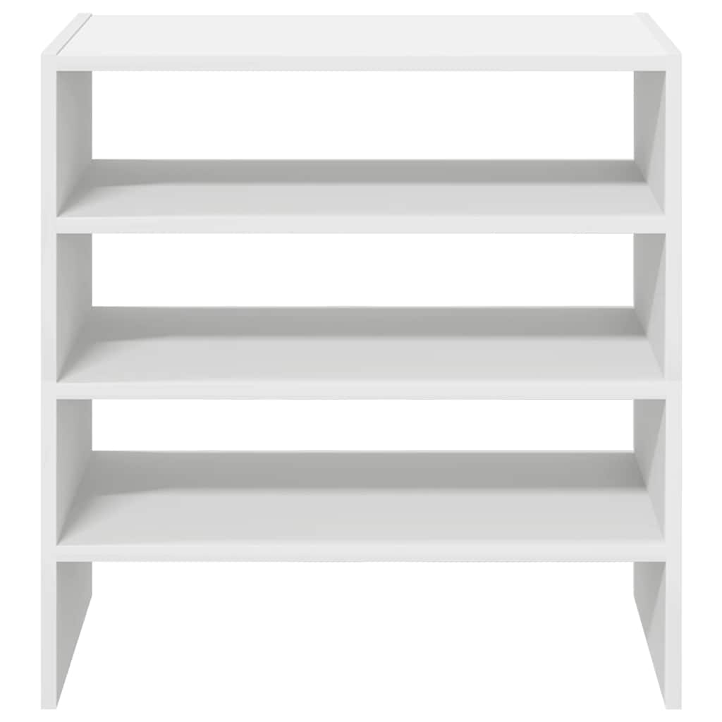 Shoe racks, 2 pcs, stackable, white, 60x30x30.5cm