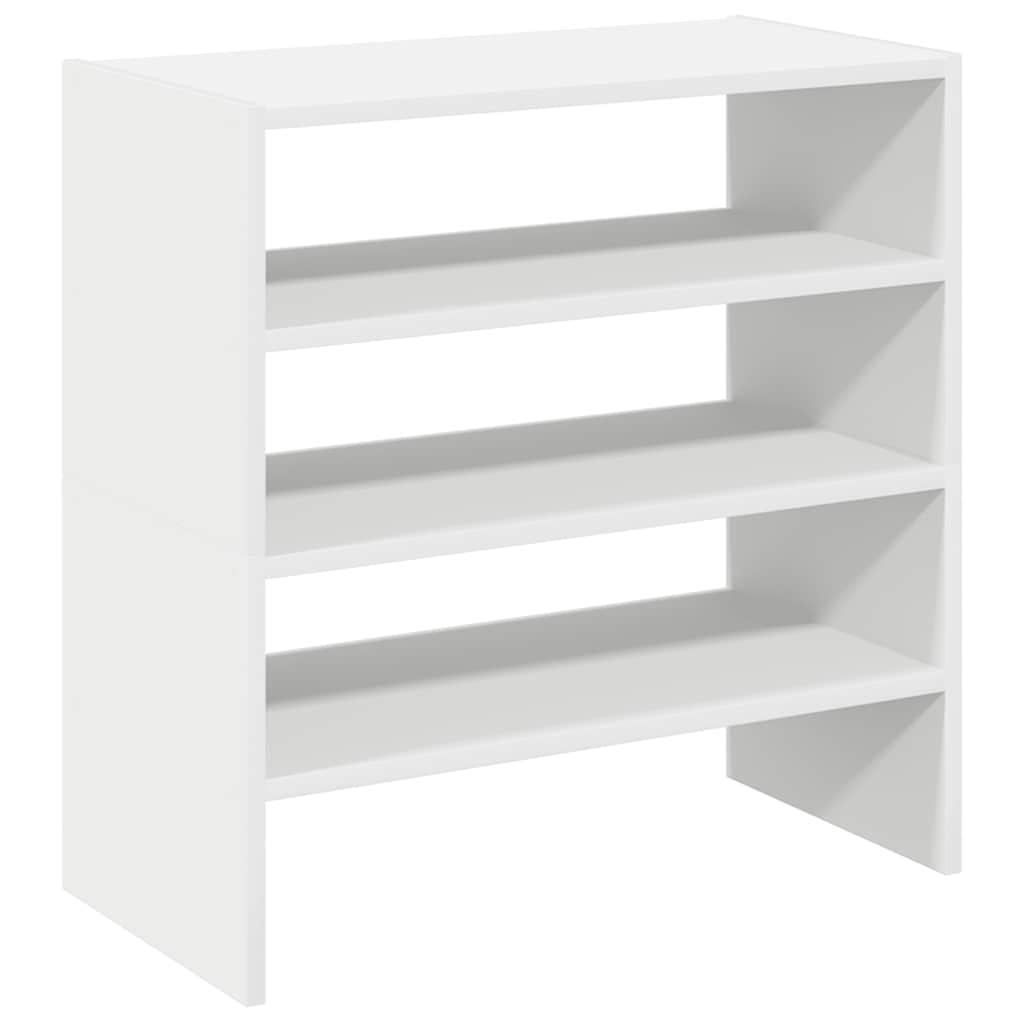 Shoe racks, 2 pcs, stackable, white, 60x30x30.5cm