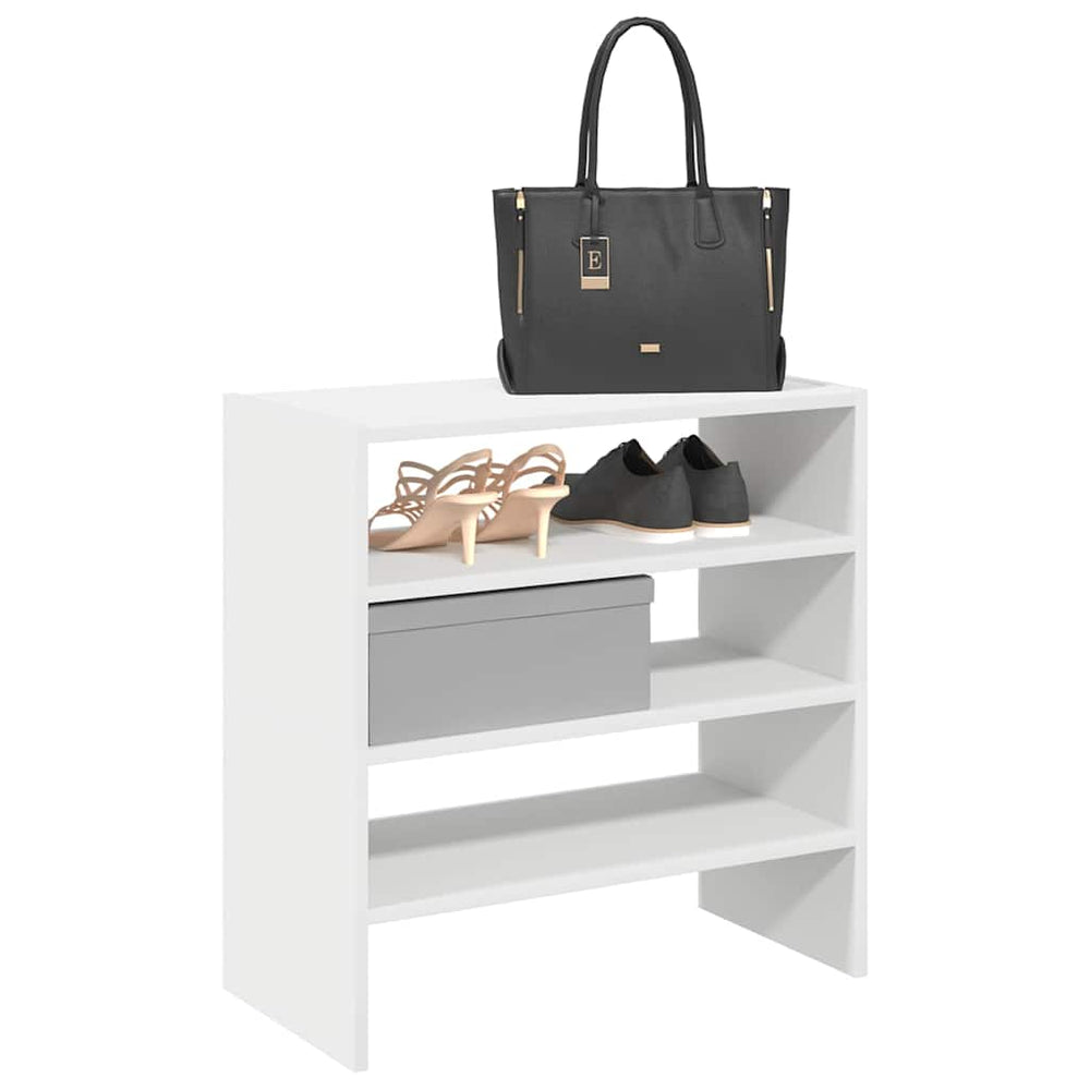 Shoe racks, 2 pcs, stackable, white, 60x30x30.5cm
