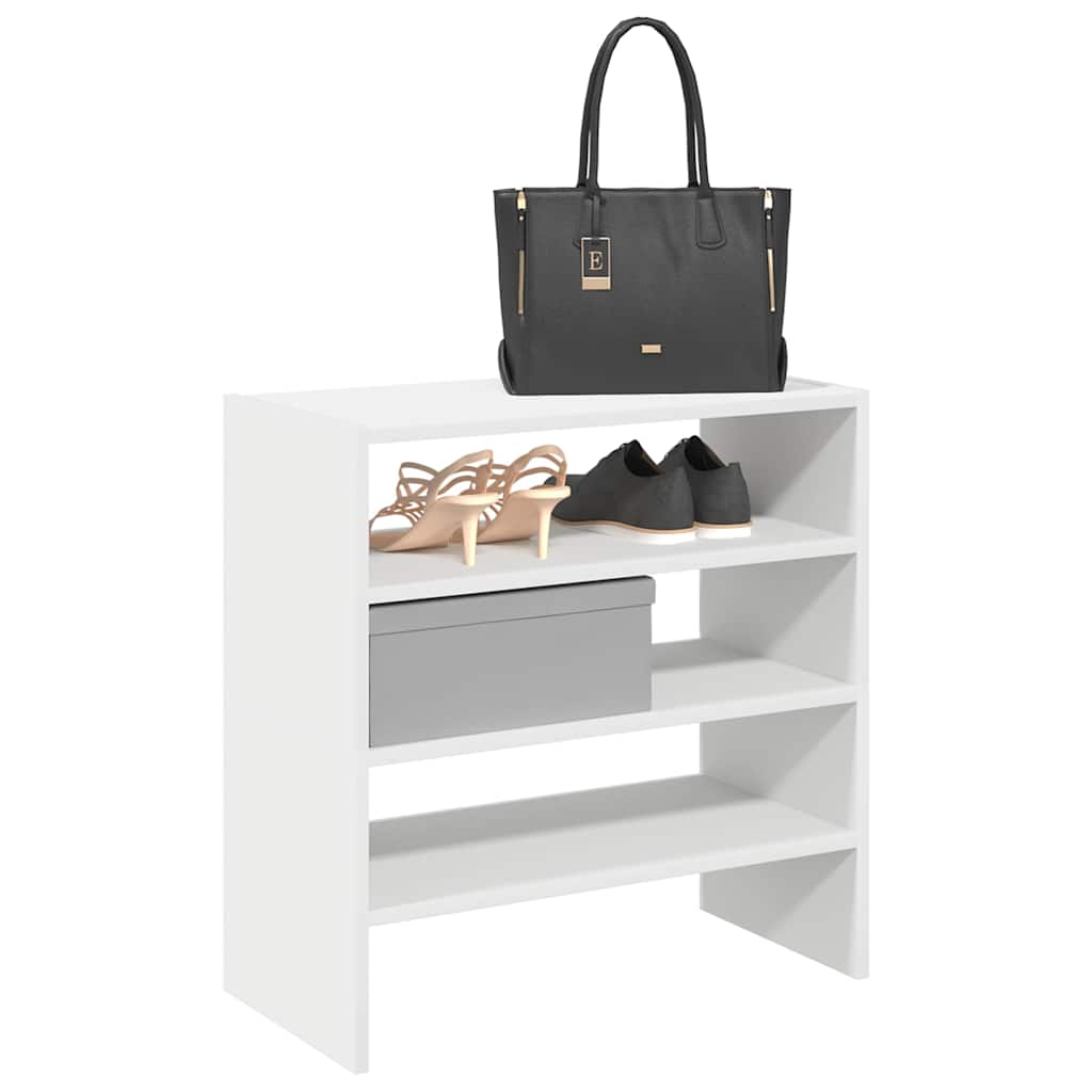 Shoe racks, 2 pcs, stackable, white, 60x30x30.5cm