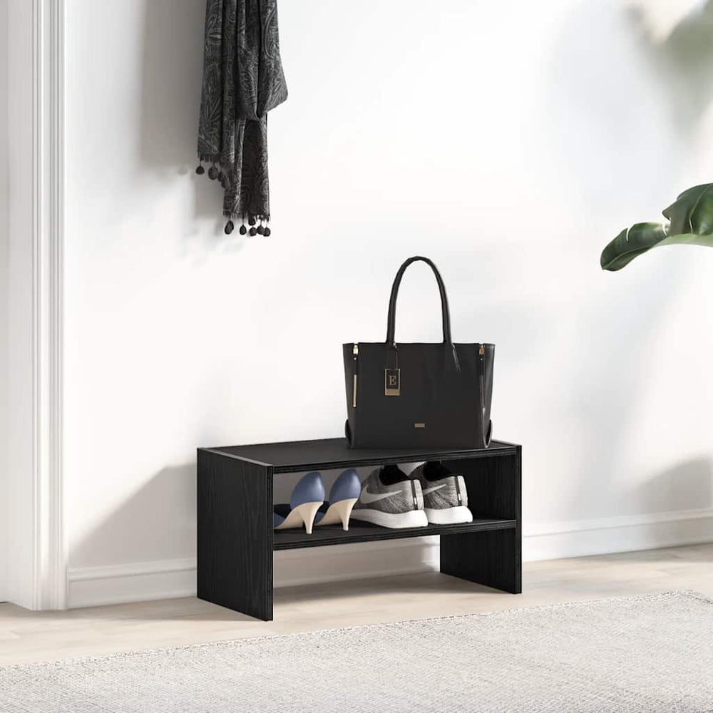 Shoe rack, stackable, black, 60x30x30.5cm