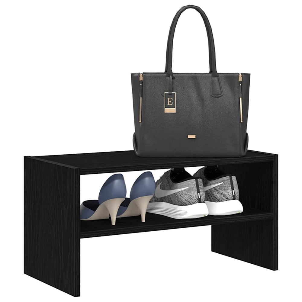 Shoe rack, stackable, black, 60x30x30.5cm