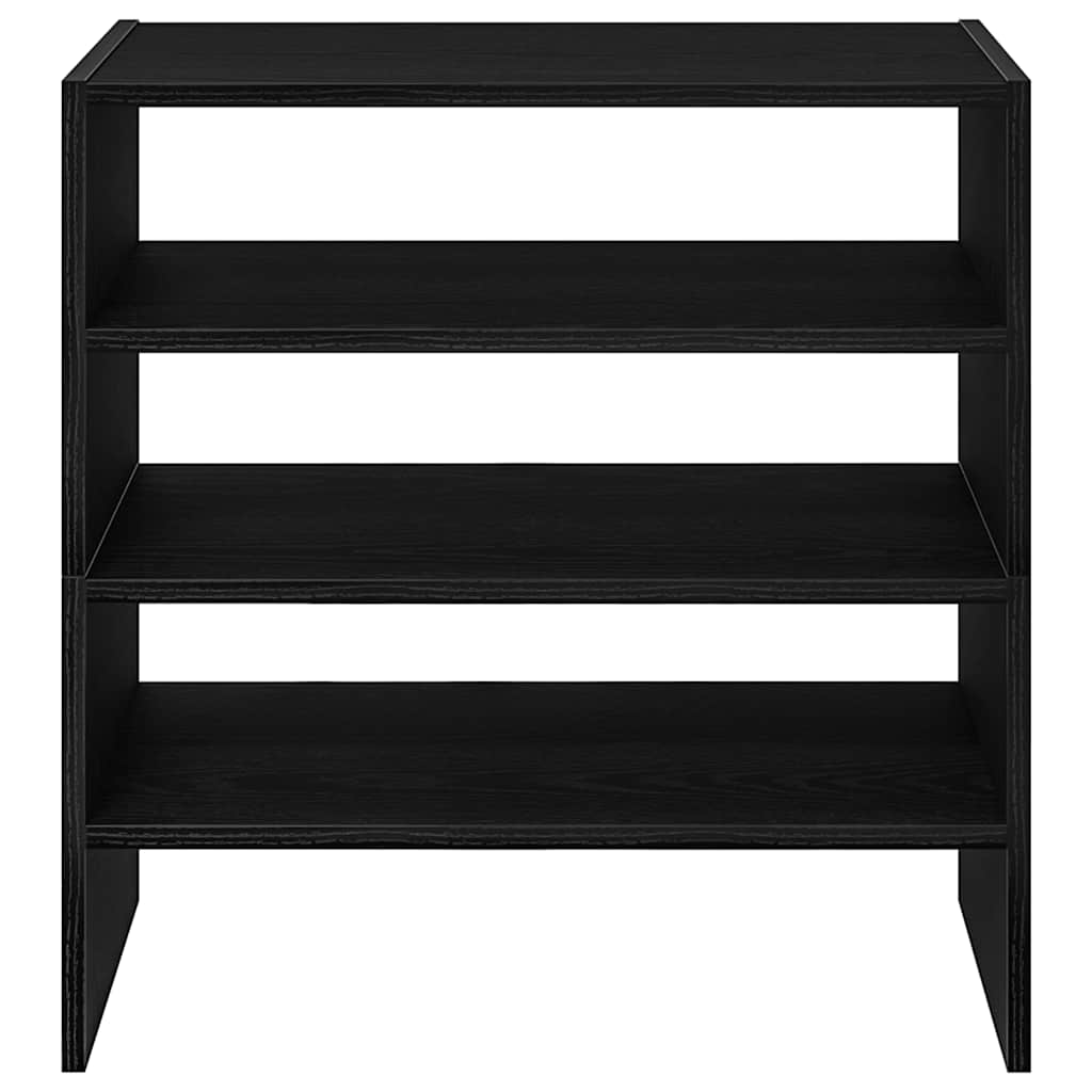 Shoe racks, 2 pcs, stackable, black, 60x30x30.5cm