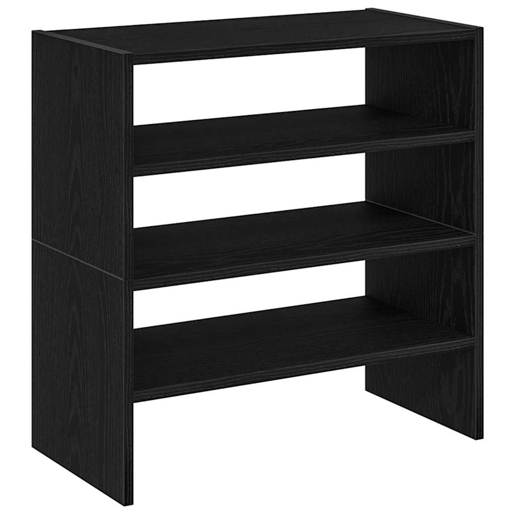 Shoe racks, 2 pcs, stackable, black, 60x30x30.5cm