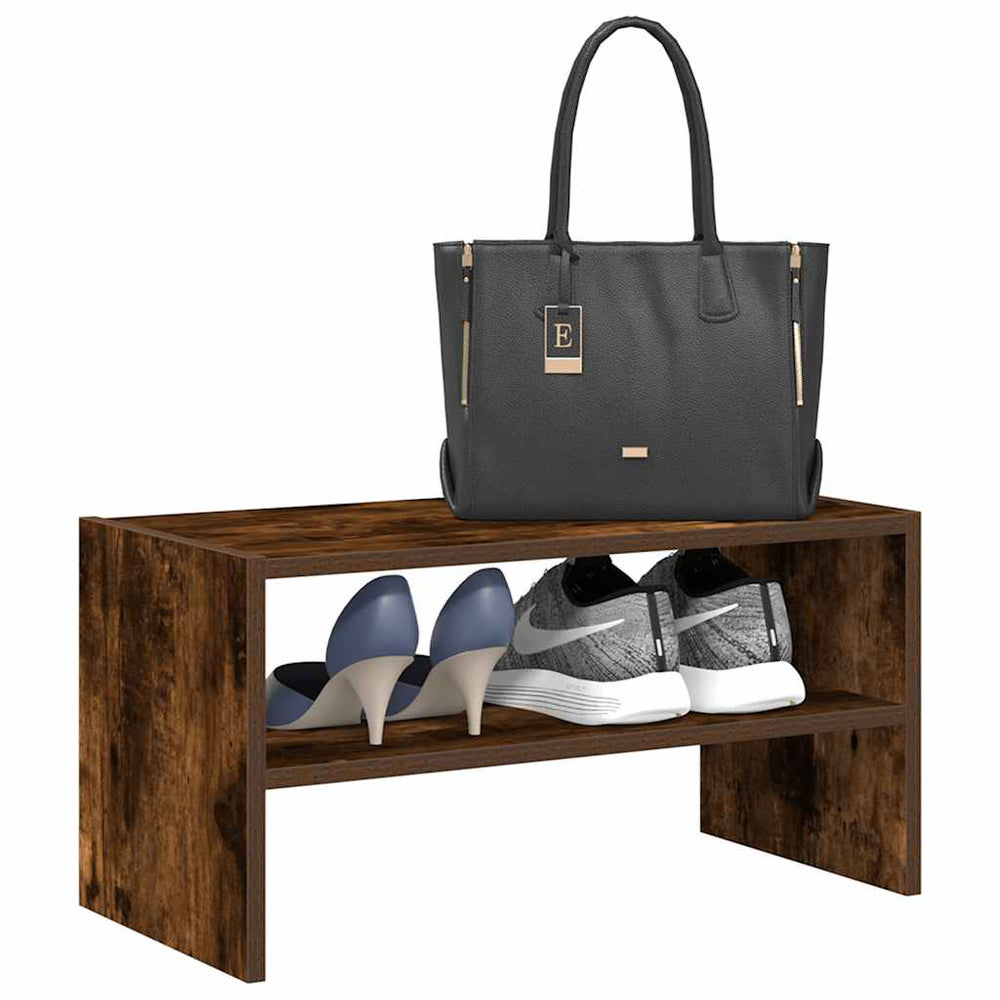 Shoe rack, stackable, smoky, 60x30x30.5cm