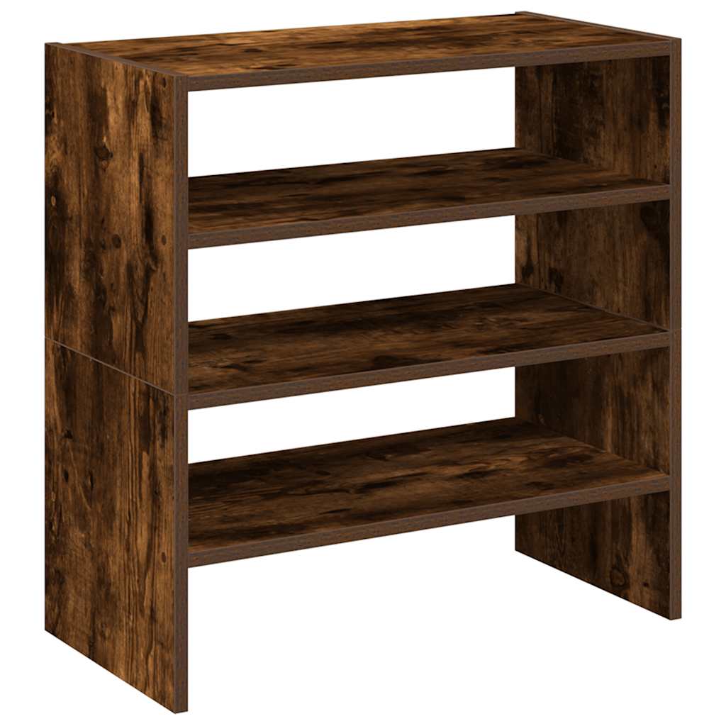 Shoe racks, 2 pcs, stackable, smoky, 60x30x30.5cm