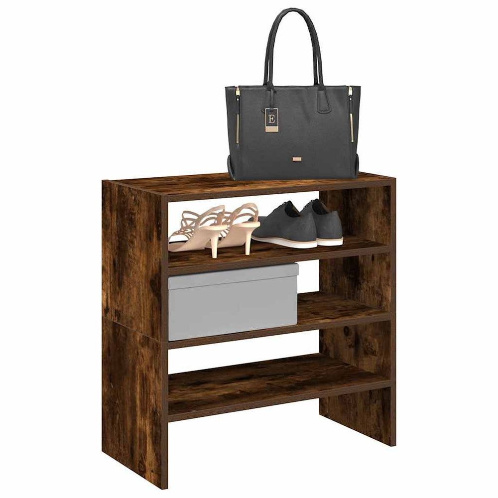 Shoe racks, 2 pcs, stackable, smoky, 60x30x30.5cm