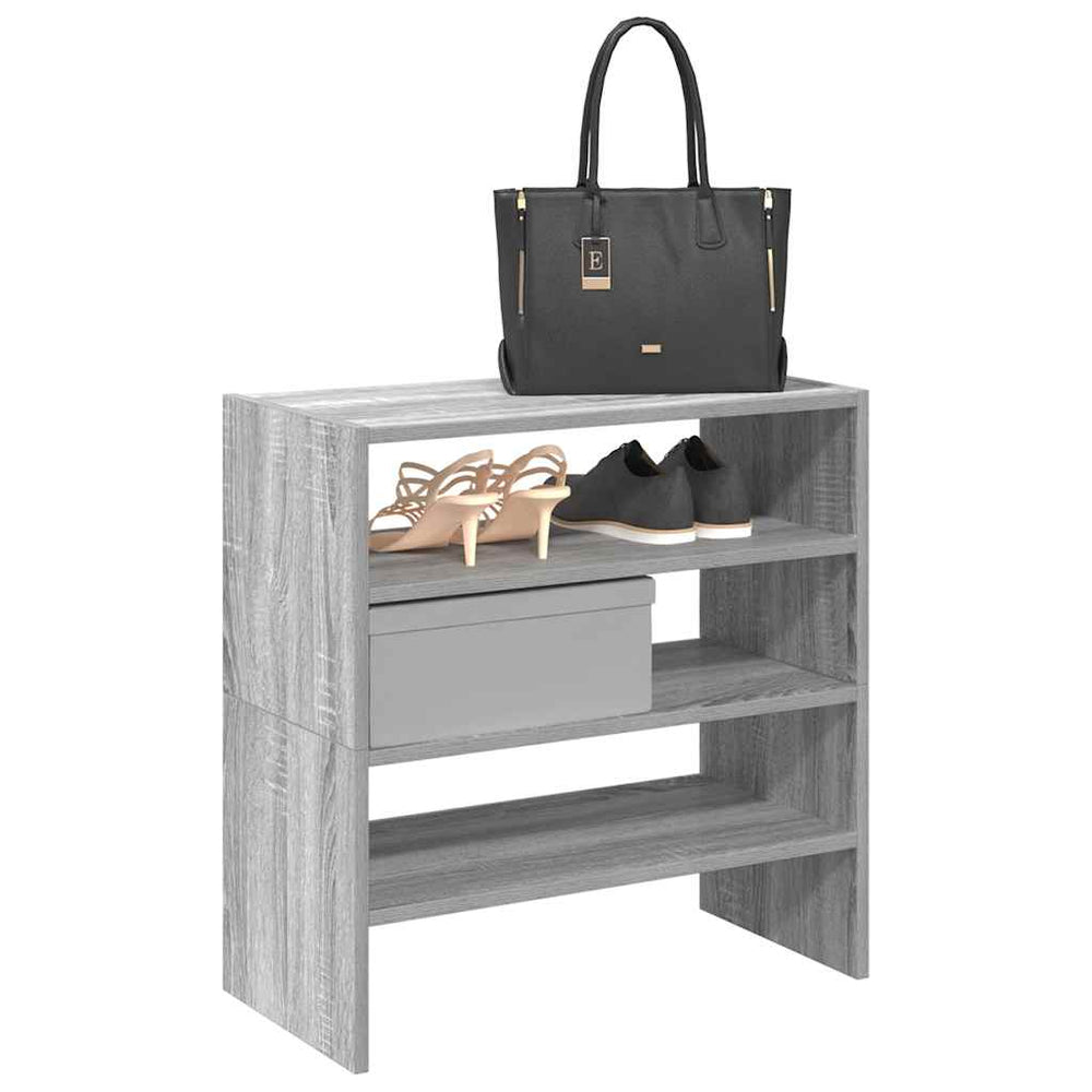 Shoe Racks, 2 pcs, Stackable, Grey, 60x30x30.5cm