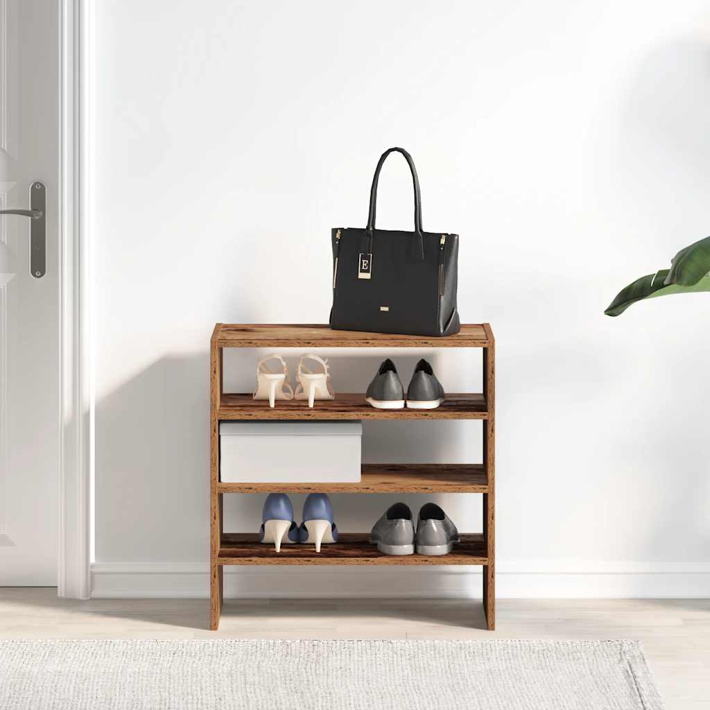 Shoe racks, 2 pcs, stackable, wood, 60x30x30.5cm