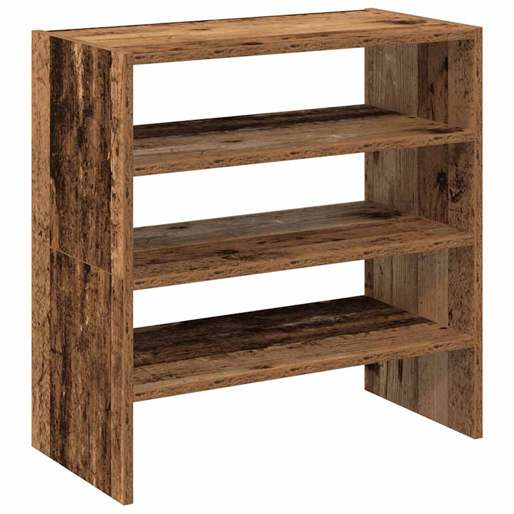 Shoe racks, 2 pcs, stackable, wood, 60x30x30.5cm