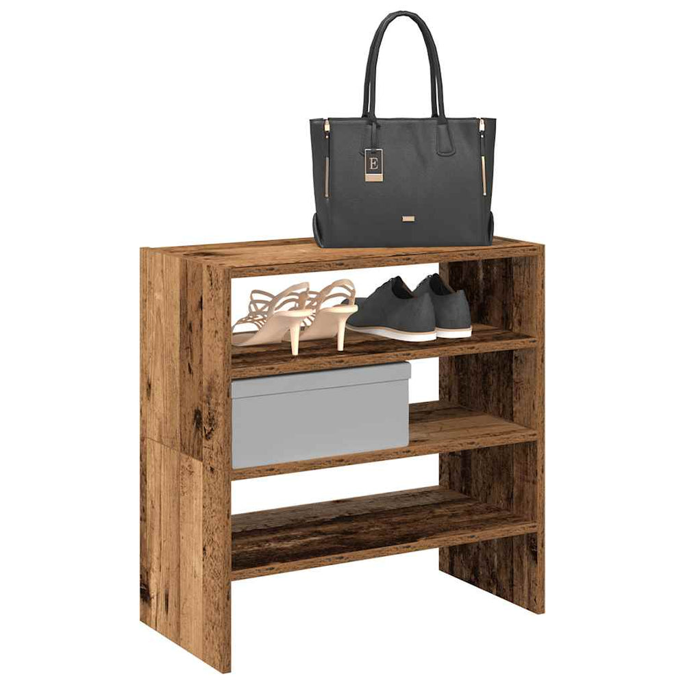 Shoe racks, 2 pcs, stackable, wood, 60x30x30.5cm