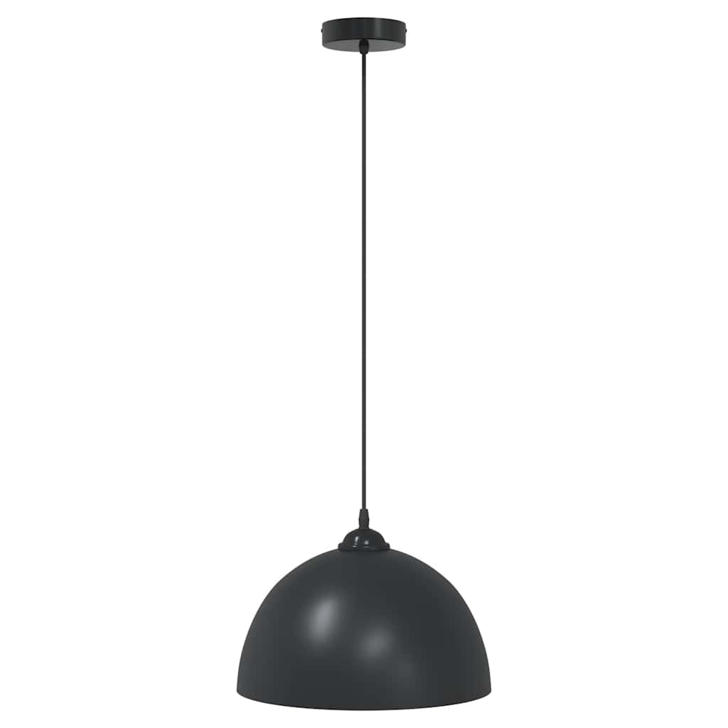 Pakabinami šviestuvai, 2 vnt., reguliuojamo aukščio, E27, juodi, Ø 30 cm, metaliniai