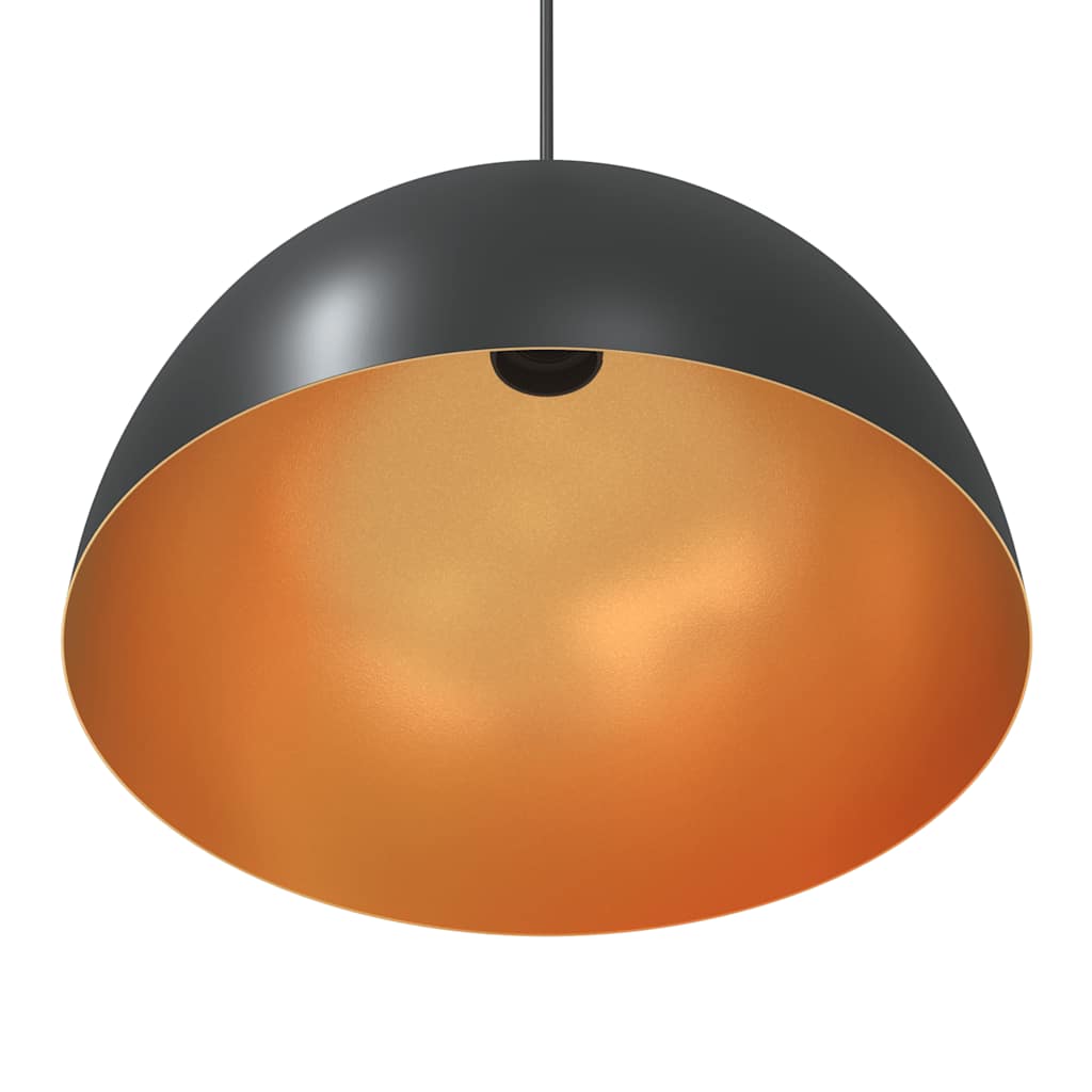 Pakabinami šviestuvai, 2 vnt., reguliuojamo aukščio, E27, juodi, Ø 30 cm, metaliniai
