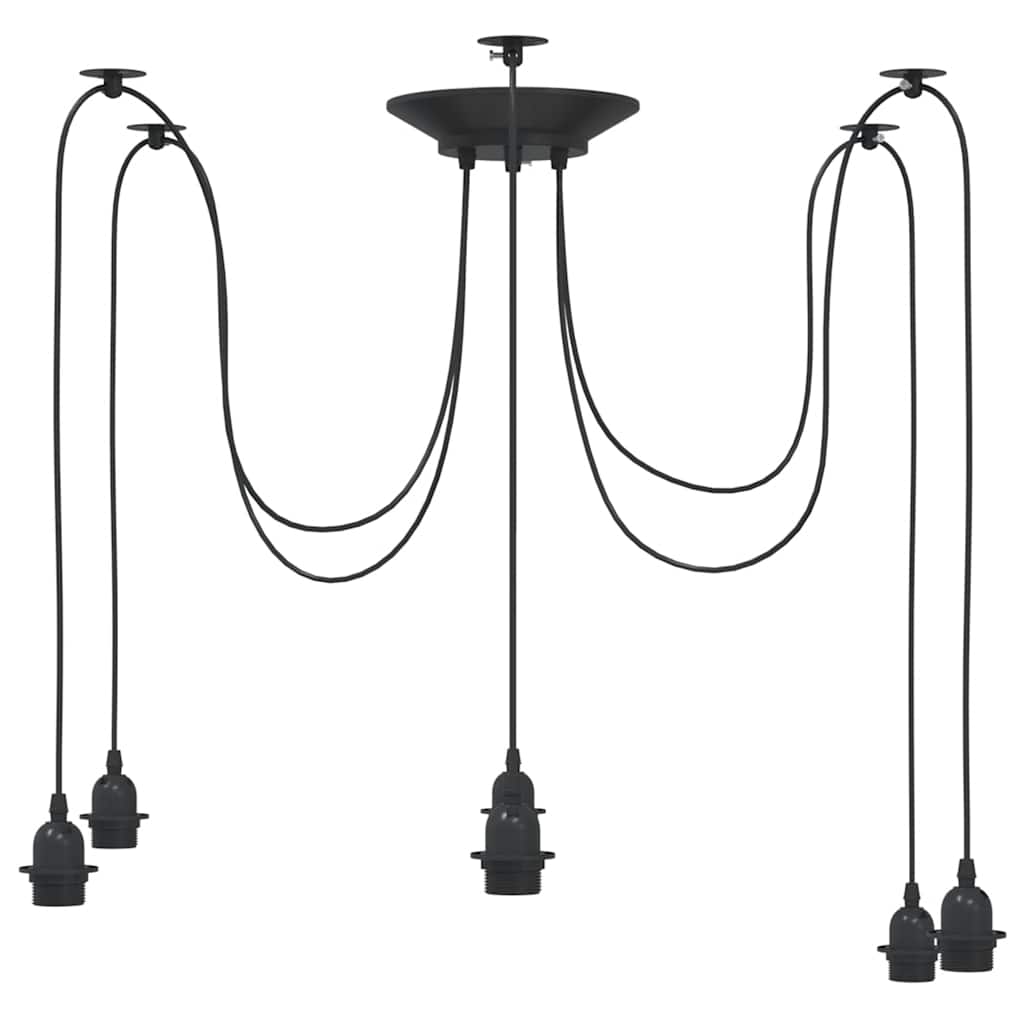 Pendant lamp with 6 E27 metal lamp holders