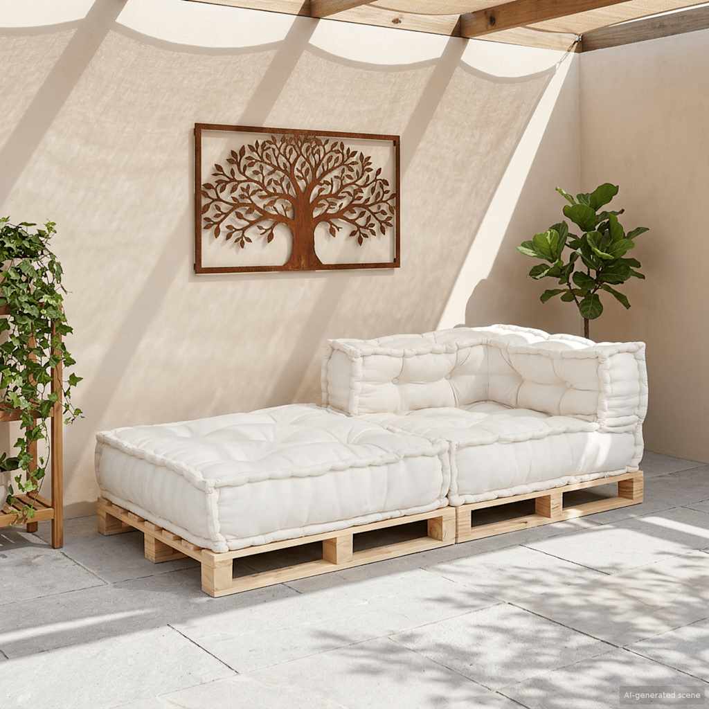 Modulinė sofa, kreminės spalvos, 70x70x54 cm, audinys