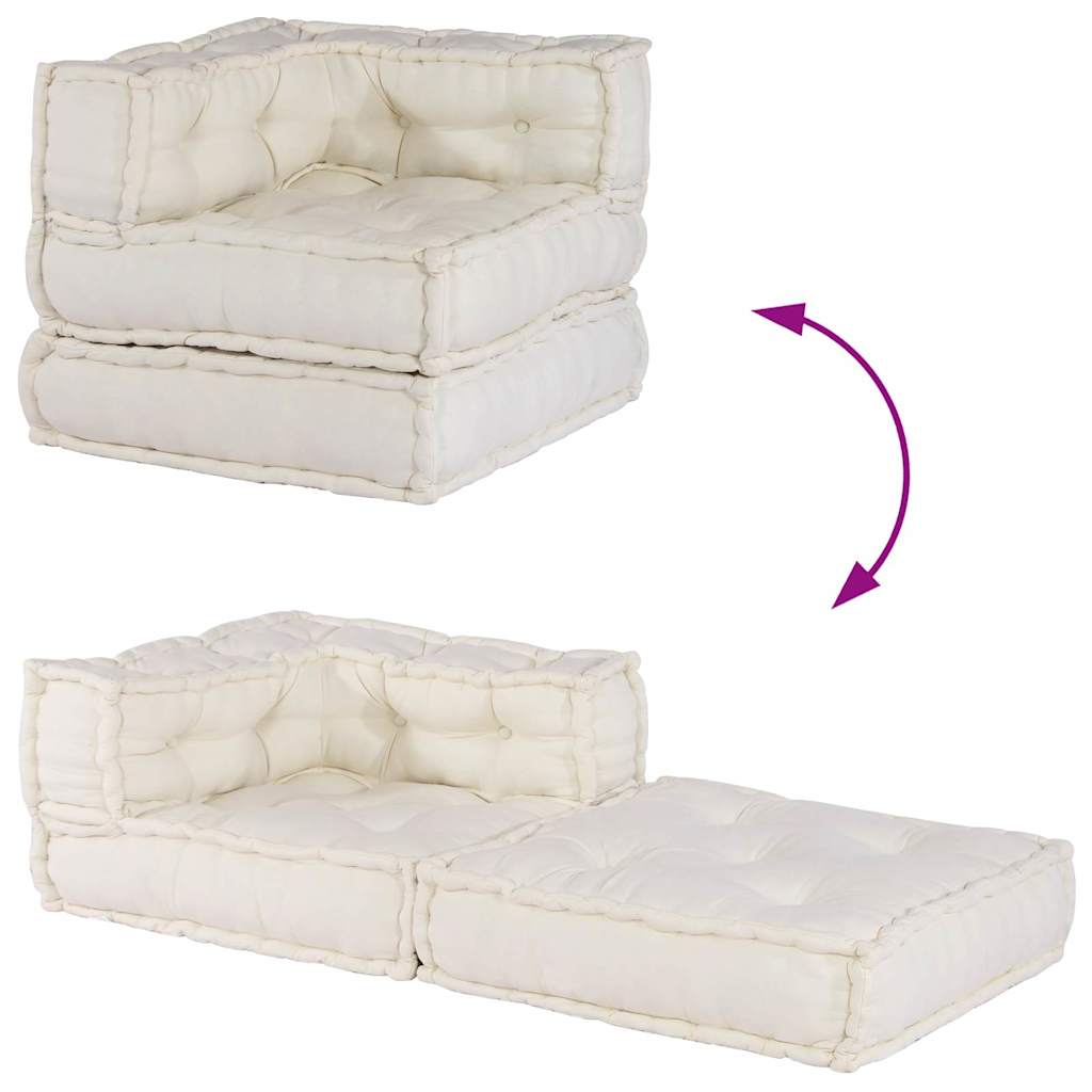 Modulinė sofa, kreminės spalvos, 70x70x54 cm, audinys