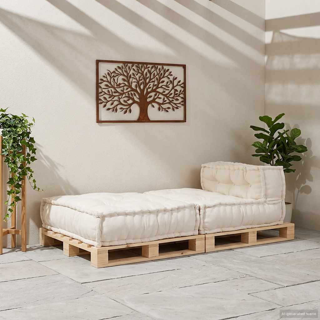 Modulinė sofa, kreminės spalvos, 70x70x54 cm, audinys