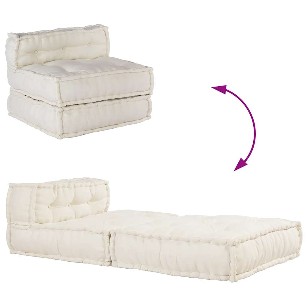 Modulinė sofa, kreminės spalvos, 70x70x54 cm, audinys