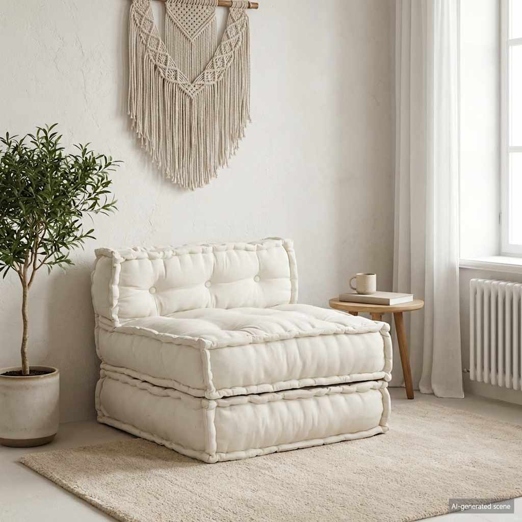 Modulinė sofa, kreminės spalvos, 70x70x54 cm, audinys