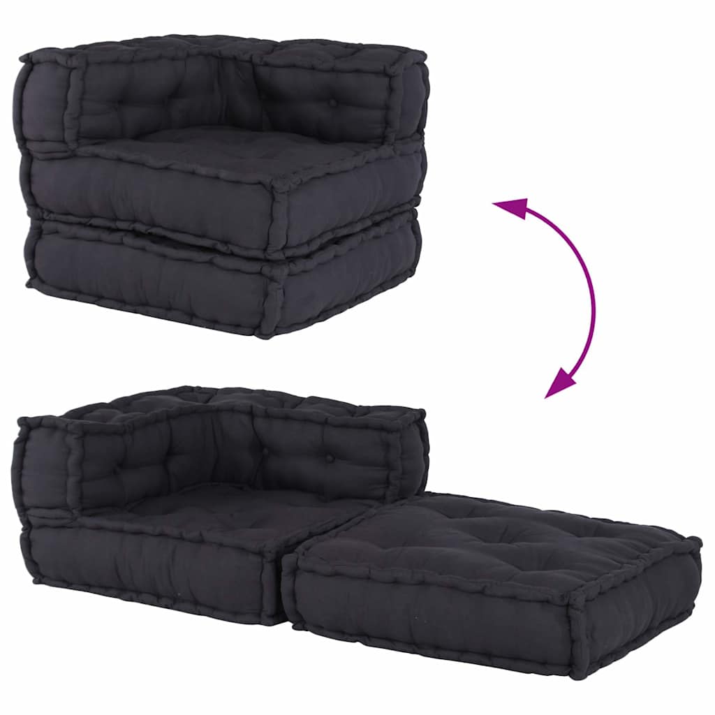 Modulinė sofa, antracito spalvos, 70x70x54 cm, audinys