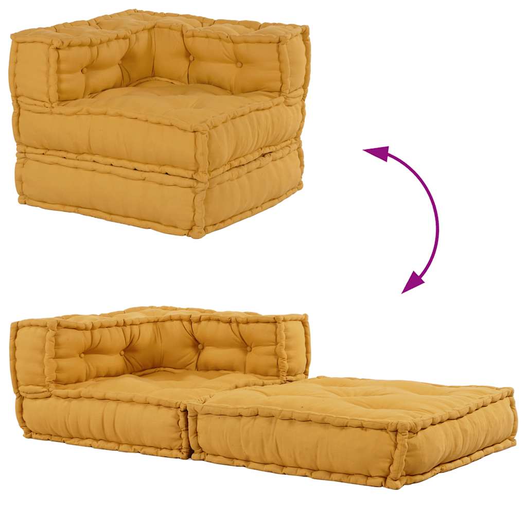 Modulinė sofa, geltona, 70x70x54 cm, audinys