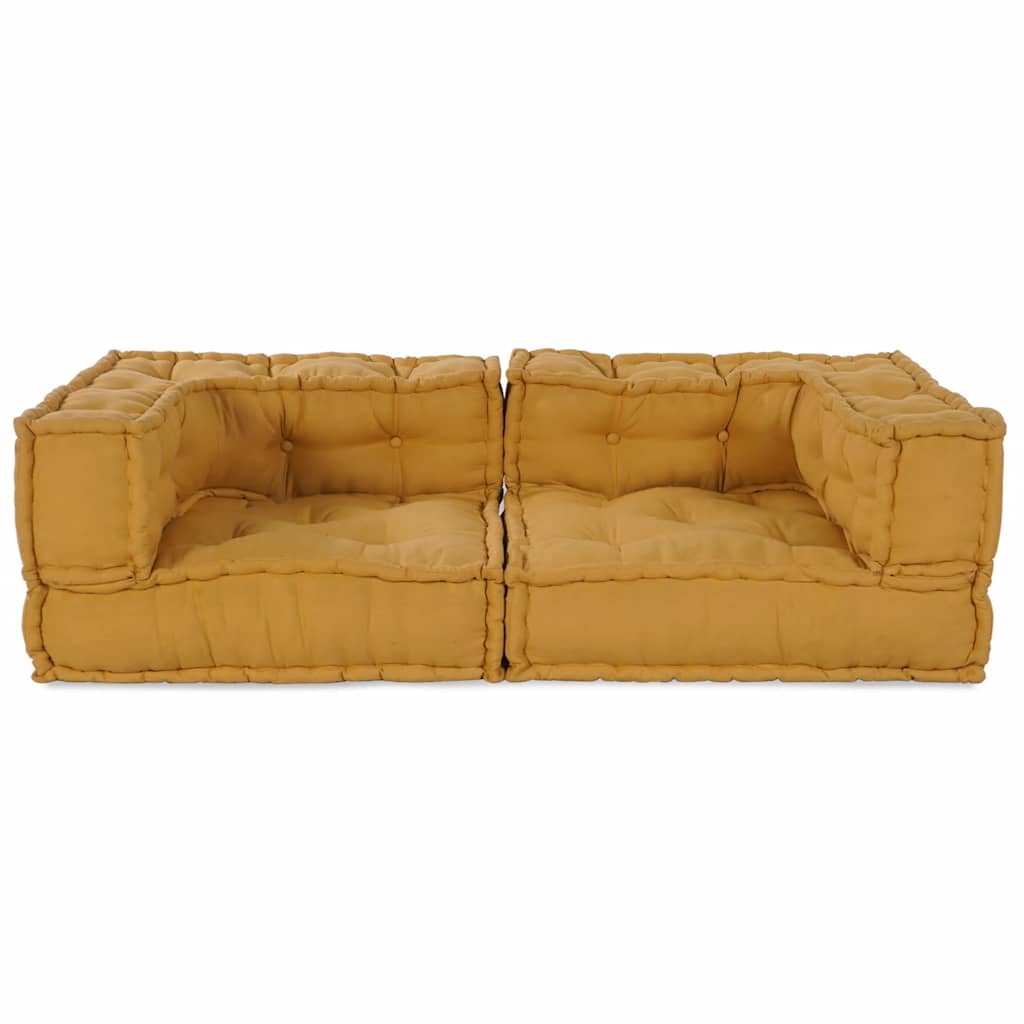 Dvivietė modulinė sofa, geltona, 140x70x36, audinys