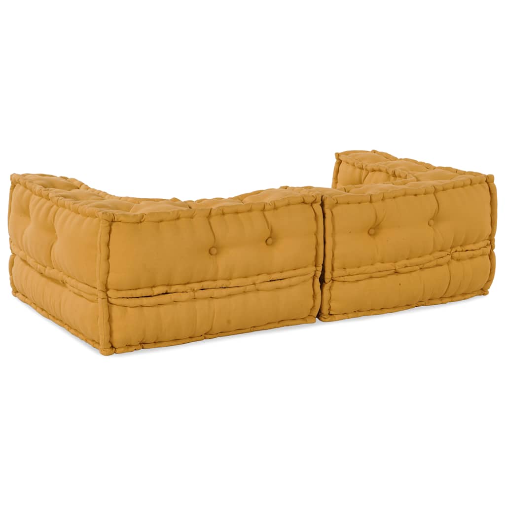 Dvivietė modulinė sofa, geltona, 140x70x36, audinys