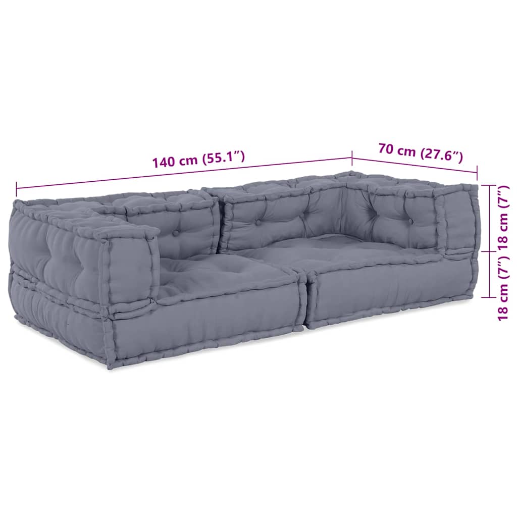 Modulinė sofa 3 pcs Pilka 140 x 70 x 36 cm Audinys