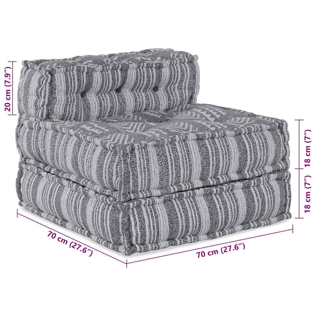 Modulinė sofa Dryžuotas Pilka 70 x 70 x 54 cm audinys