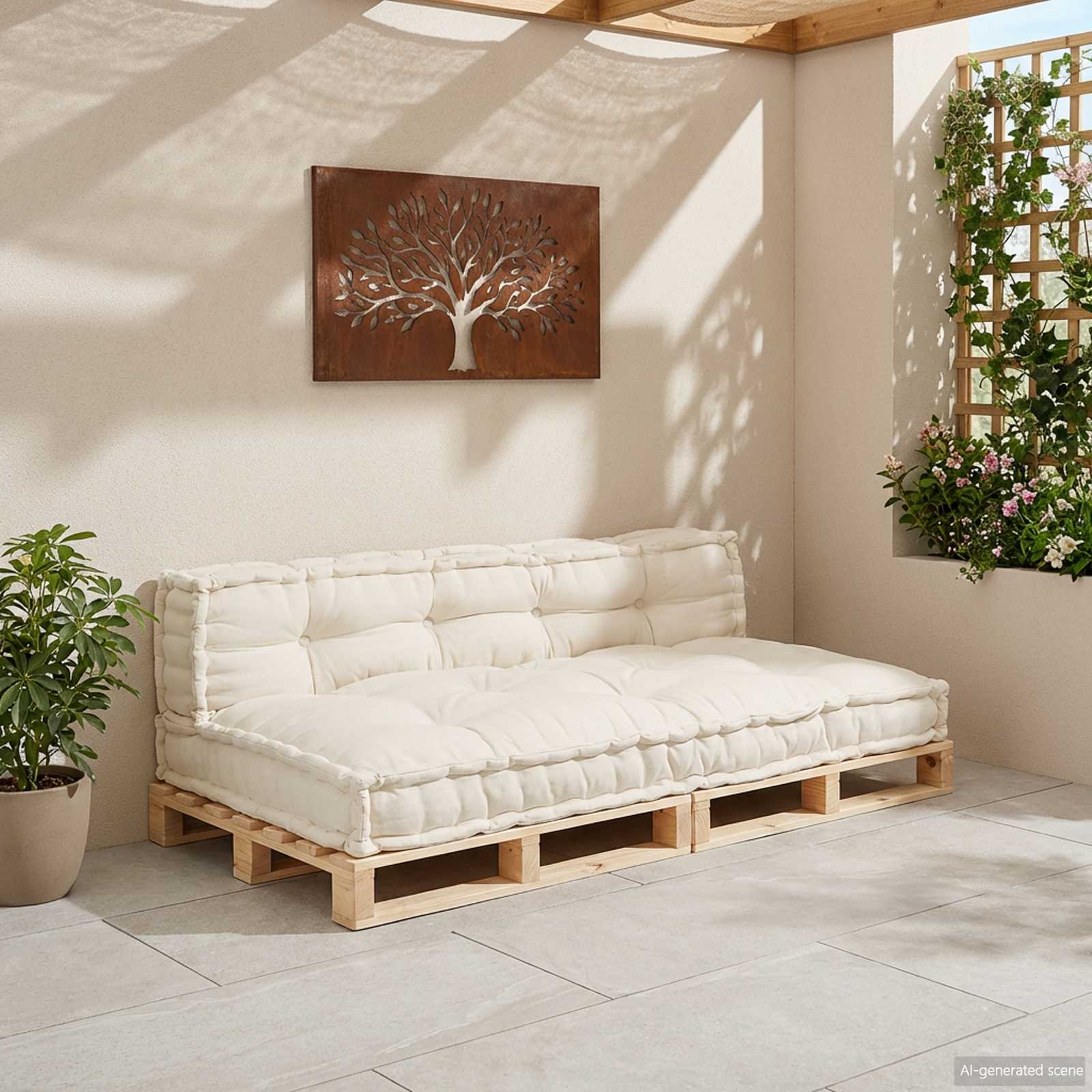Šiuolaikinis sofos pagalvėlė 2 pcs Kreminė 120 x 80 x 38 cm