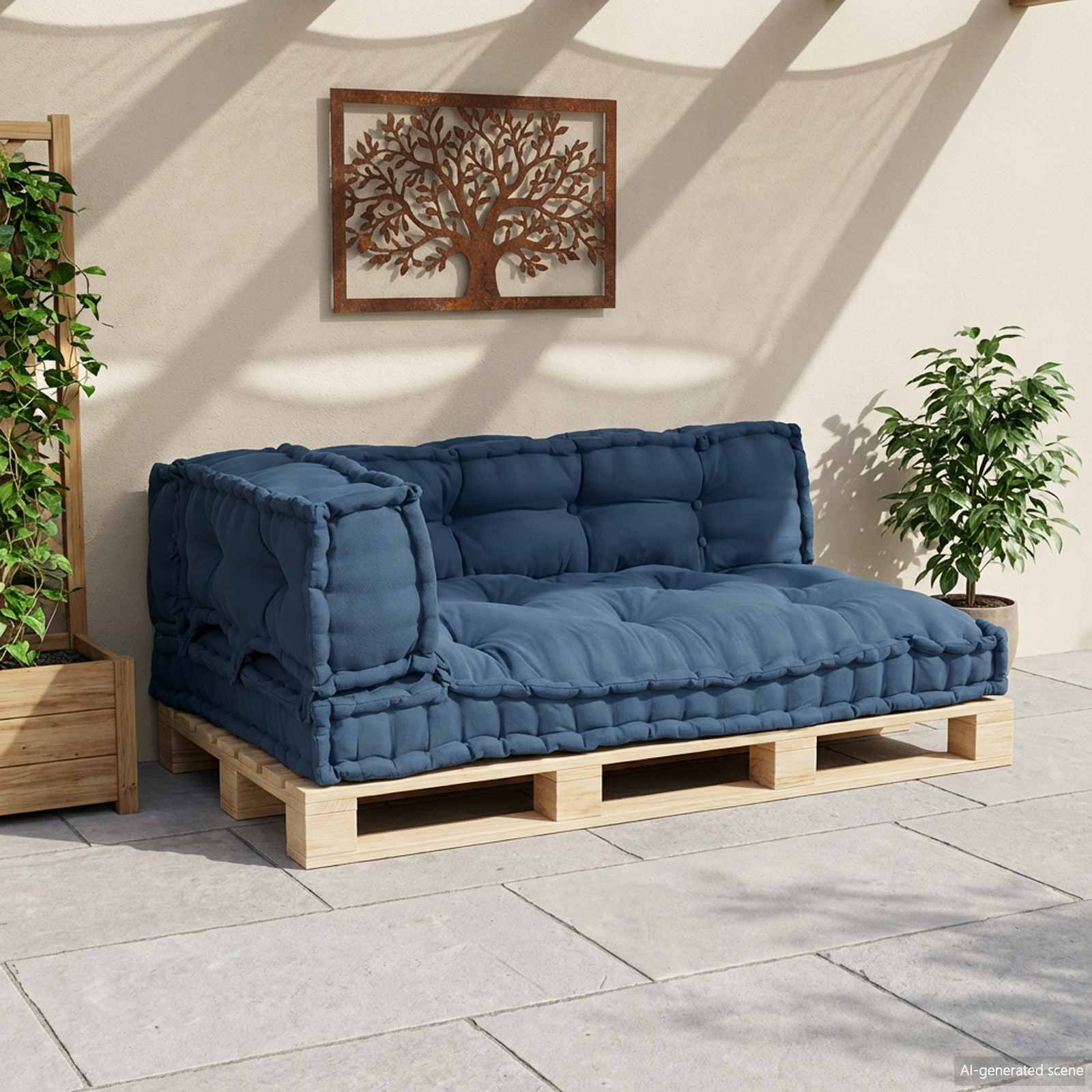 Šiuolaikinis sofos pagalvėlė 3 pcs Indigo 120 x 80 x 38 cm
