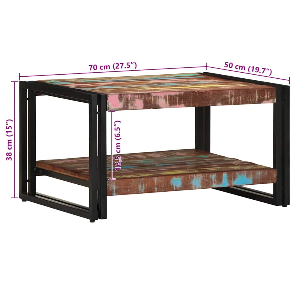 Multicolor coffee table, 70x50x38cm, recycled wood